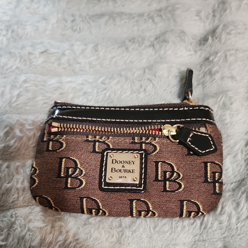 Dooney & Bourke Brown and Black Monogram Coin Purse